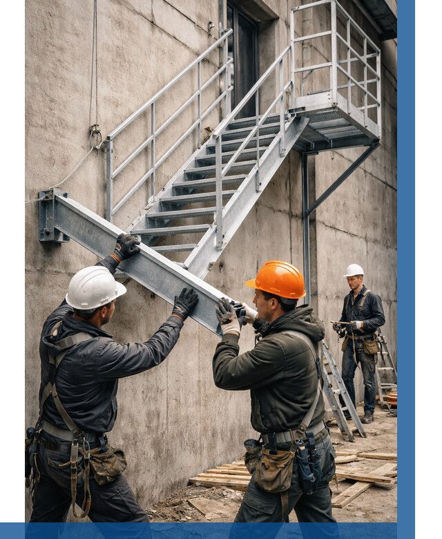 Монтаж металлических лестниц в Наро-Фоминске от 15368 р. | ВЫСОТНИК-Нр-