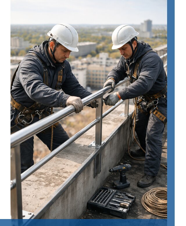 Монтаж перил на высоте в Наро-Фоминске от 2561 р. | ВЫСОТНИК-Нр-