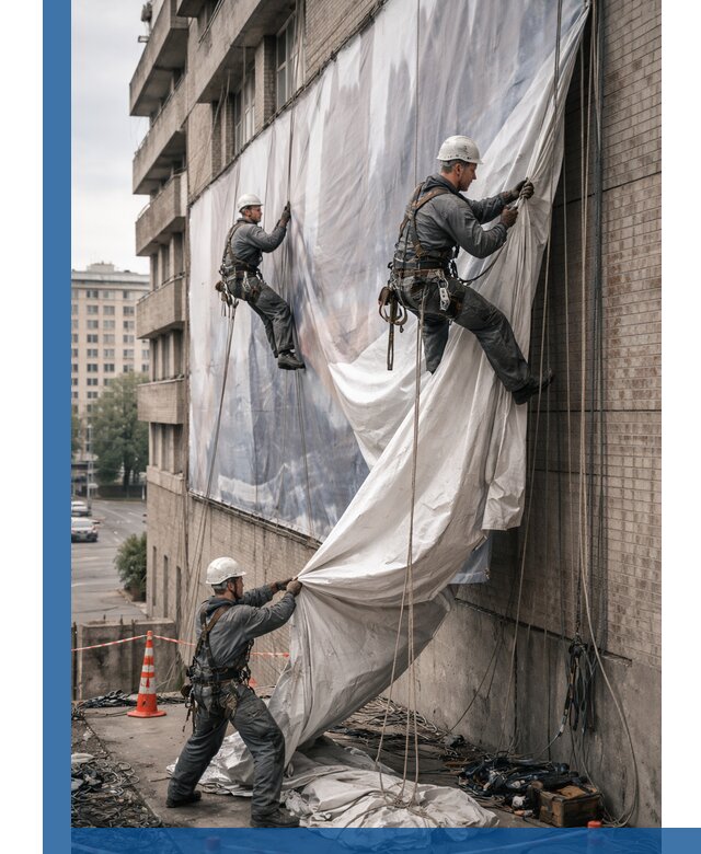 Демонтаж баннеров с фасада в Наро-Фоминске оперативно и безопасно