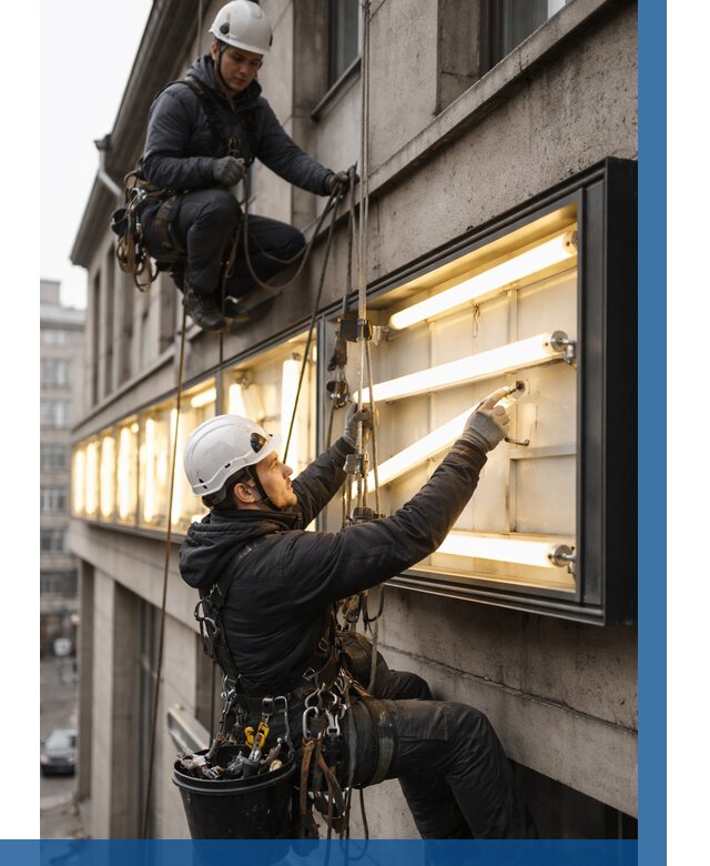 Замена ламп в вывеске в Наро-Фоминске под ключ от 3586 р. | ВЫСОТНИК-Нр-