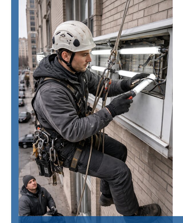 Профессиональная замена ламп в наружной вывеске в Наро-Фоминске