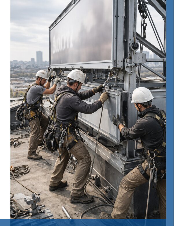 Монтаж крышной рекламной конструкции в Наро-Фоминске от 61470 р.|ВЫСОТНИК-Нр-