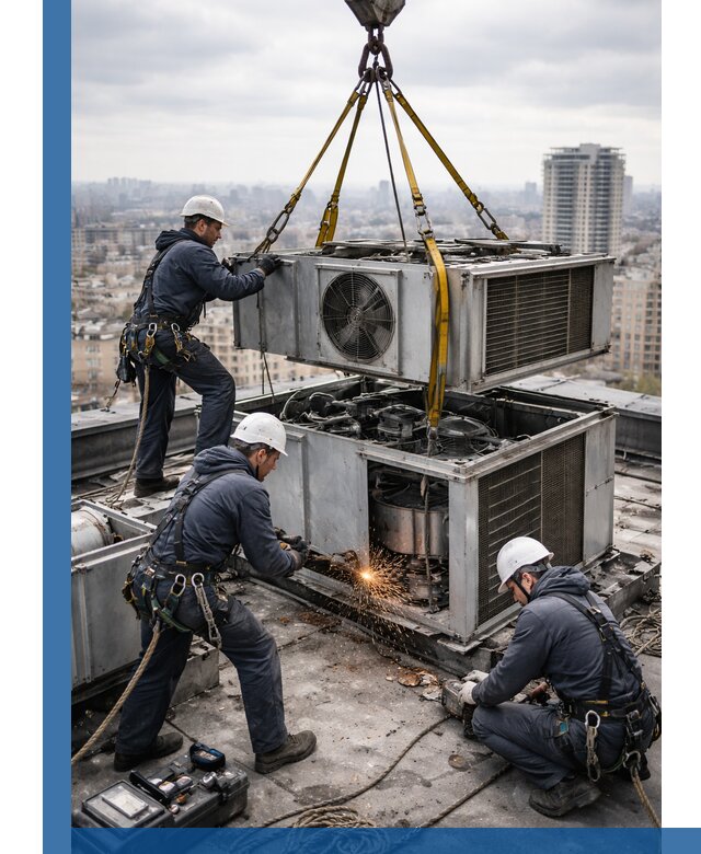 Демонтаж крышной установки в Наро-Фоминске любой сложности