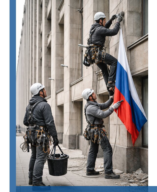 Профессиональная установка флагов на фасаде в Наро-Фоминске