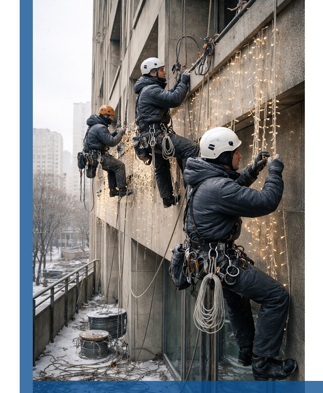 Монтаж новогодней иллюминации и украшение фасадов в Наро-Фоминске