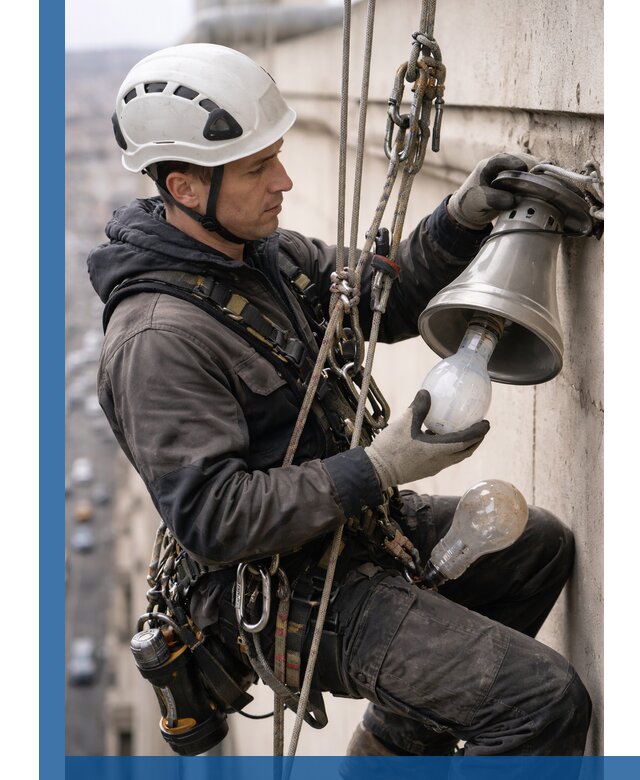 Замена ламп на высоте в Наро-Фоминске профессионально и быстро