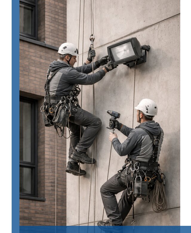 Профессиональный монтаж фасадных прожекторов в Наро-Фоминске под ключ