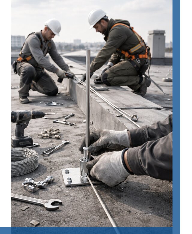 Монтаж молниезащиты на кровле в Наро-Фоминске цена от 25613 р. | ВЫСОТНИК-Нр-