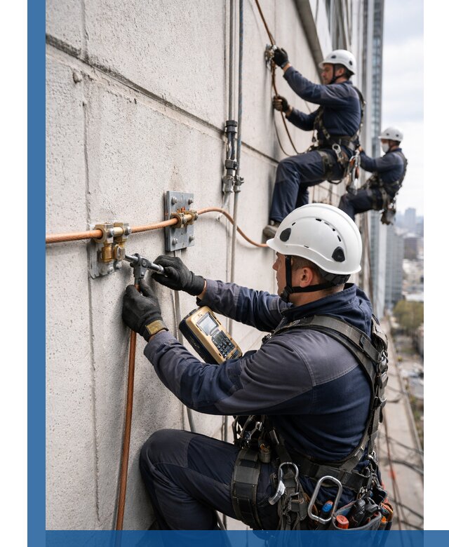 Монтаж системы заземления здания и молниезащиты в Наро-Фоминске