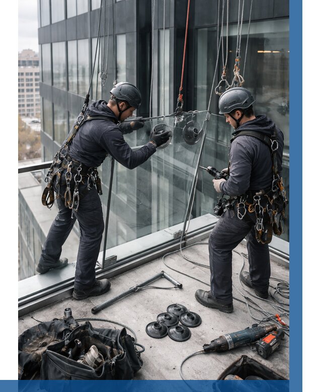 Монтаж стеклянных ограждений в Наро-Фоминске от 2561 р. | ВЫСОТНИК-Нр-