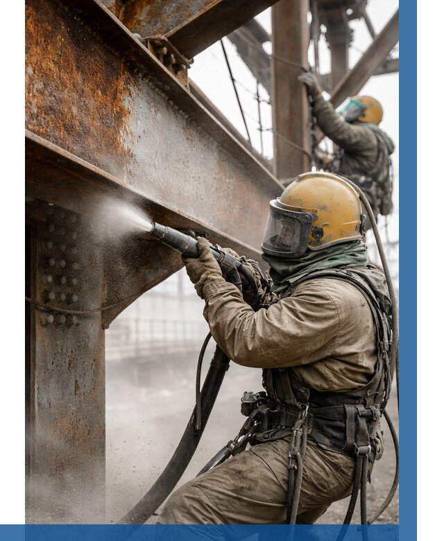 Пескоструйная очистка металлоконструкций в Наро-Фоминске по 615 р. ВЫСОТНИК-Нр-