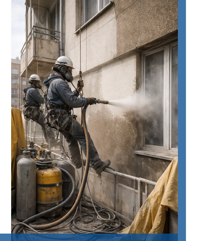 Пескоструйная очистка фасада в Наро-Фоминске от 666 р. | ВЫСОТНИК-Нр-