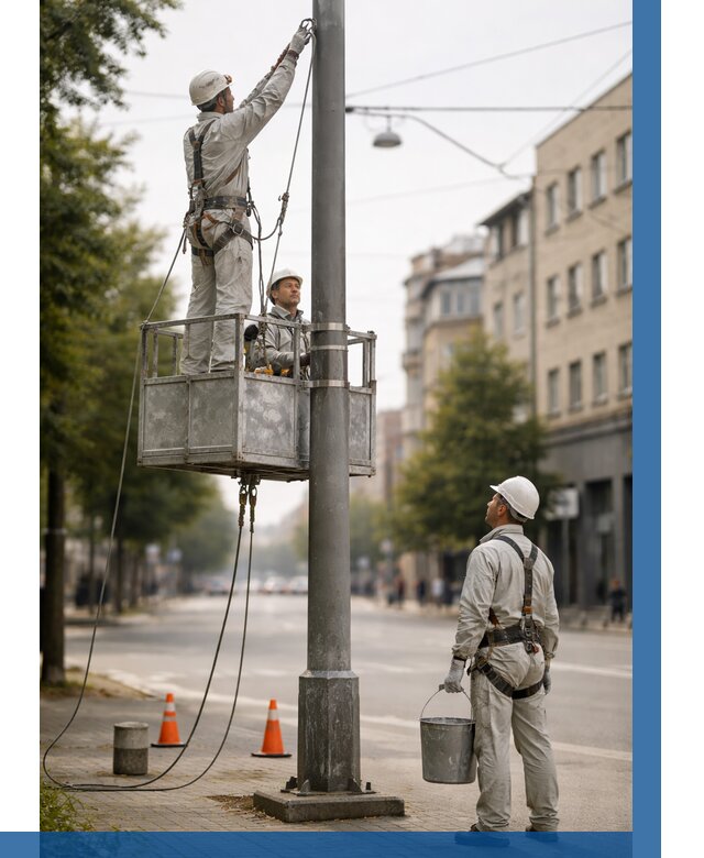 Покраска опор освещения в Наро-Фоминске от 5123 р. | ВЫСОТНИК-Нр-