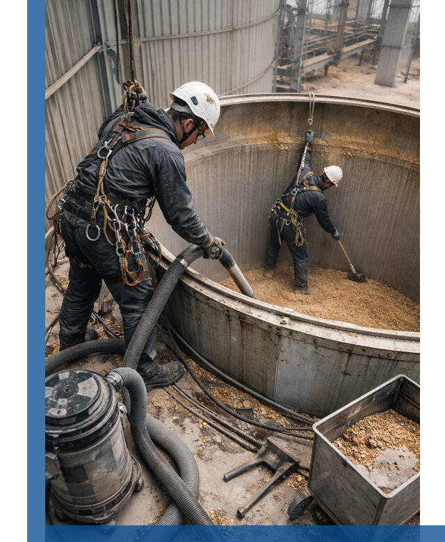 Профессиональная чистка зерновых бункеров в Наро-Фоминске с выездом