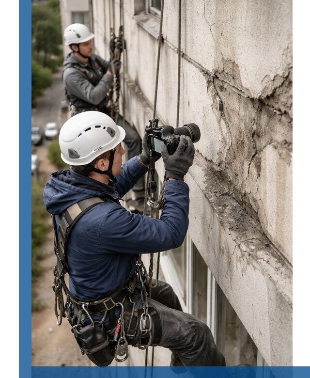 Фотофиксация дефектов фасада с высотной съемкой в Наро-Фоминске