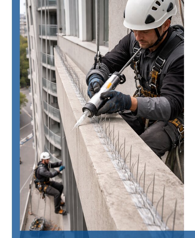 Установка шипов от птиц на фасадах и кровлях в Наро-Фоминске